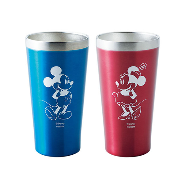 tableclub / 〈ディズニー〉Ｄ－ＭＦ５５ ミッキー＆ミニー メタルサーモタンブラー（ＢＬ）＆今治タオルセット